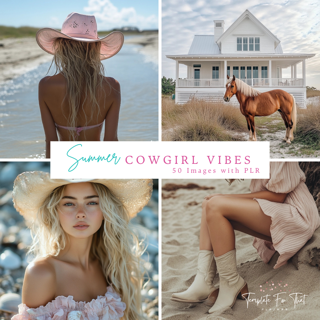 Summer Cowgirl Vibes Photo Bank with PLR/MRR