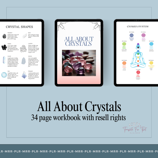 All about crystals printable workbook with Private Label Rights (PLR)