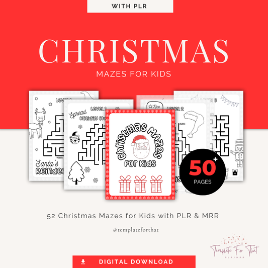 Printable Christmas Mazes for Kids with PLR & MRR