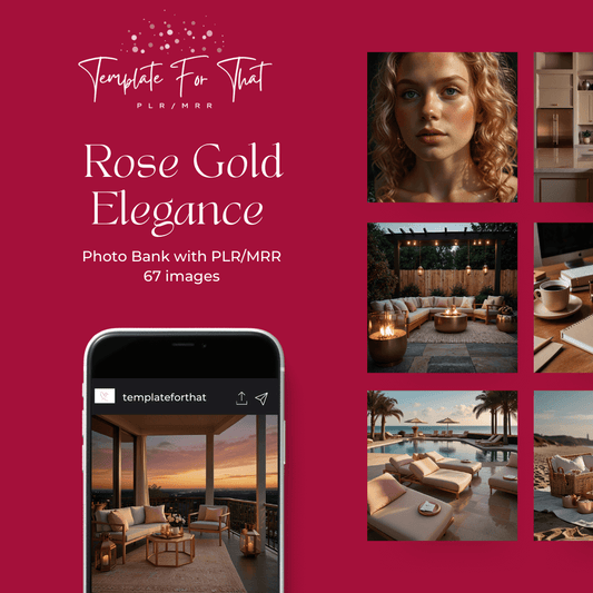 Rose Gold AI photo bank with Private Label Rights 