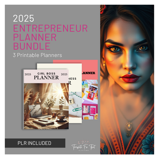 2025 Entrepreneur Planner Bundle, PLR Printable Planners