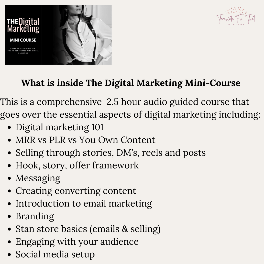 The Digital Marketing Mini Course with PLR 