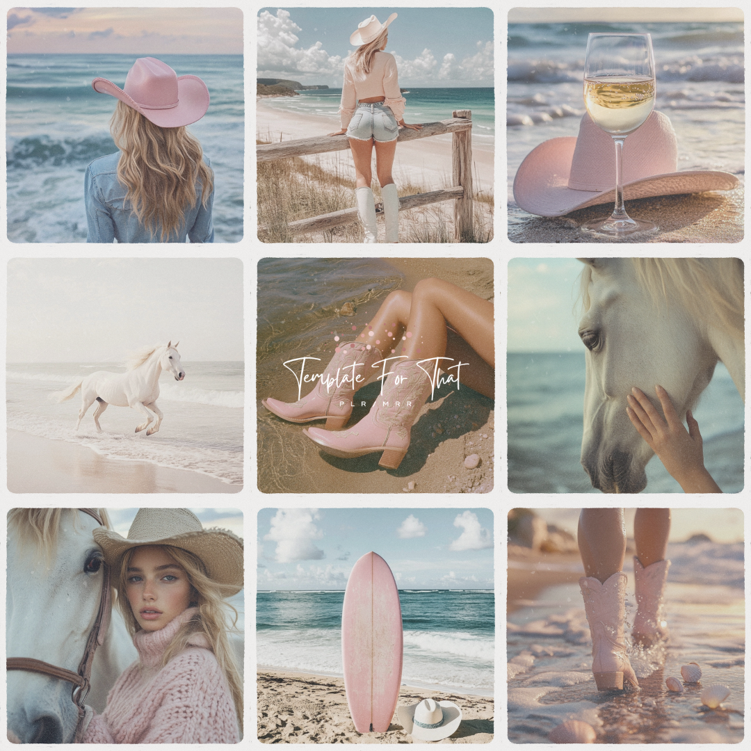 Summer Cowgirl Vibes Photo Bank with PLR/MRR