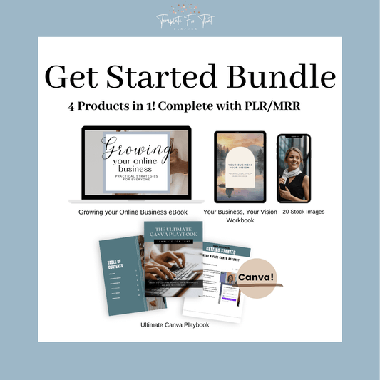 Get Started Bundle of digital products with PLR that you can resell 