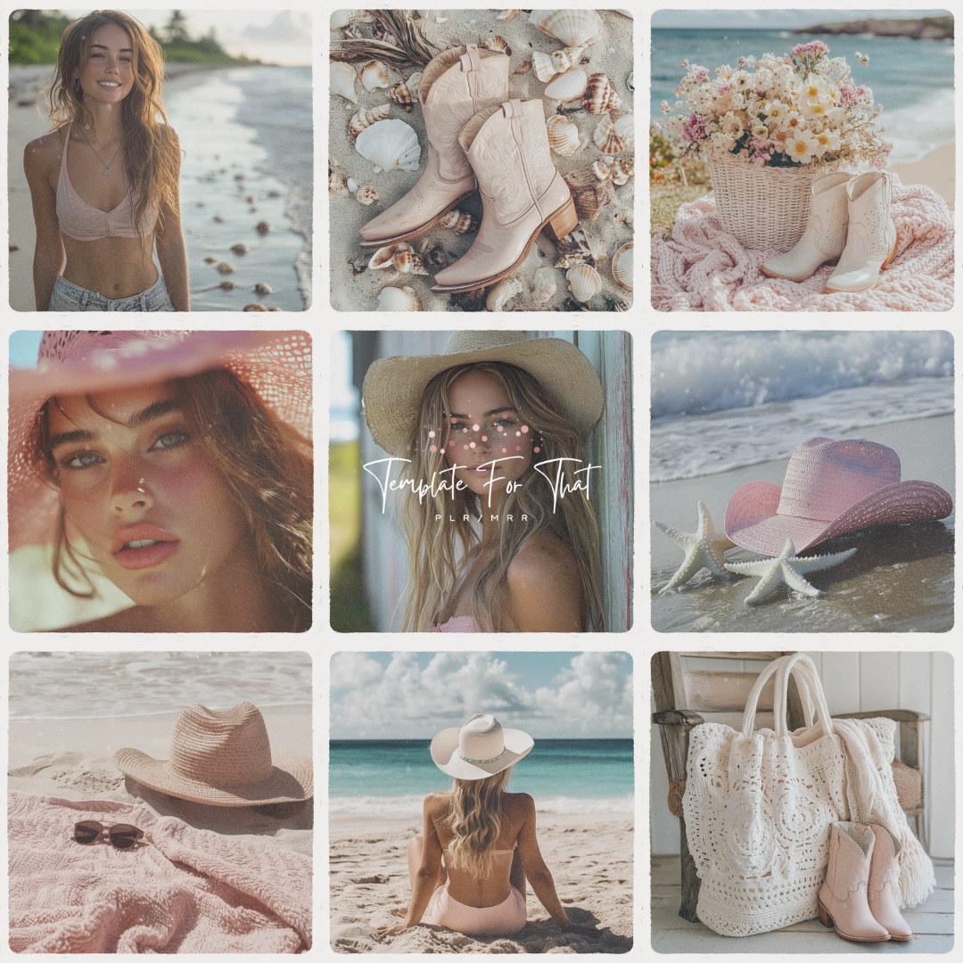 Summer Cowgirl Vibes Photo Bank with PLR/MRR