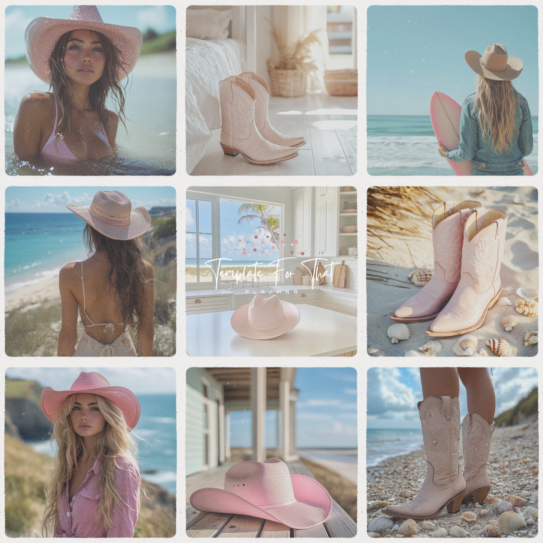 Summer Cowgirl Vibes Photo Bank with PLR/MRR