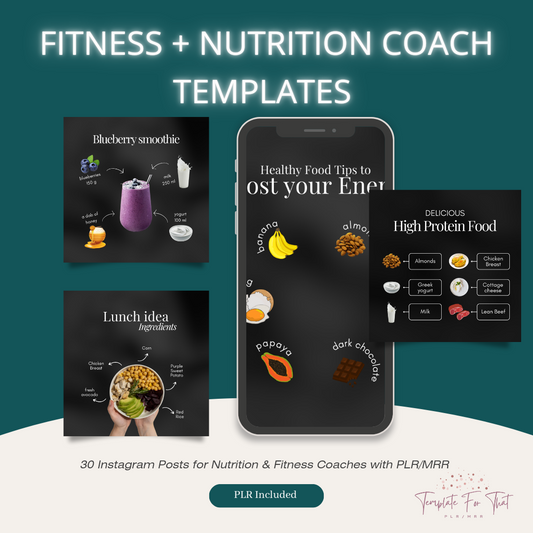 Fitness & Nutrition Coach Instagram Posts, with PLR